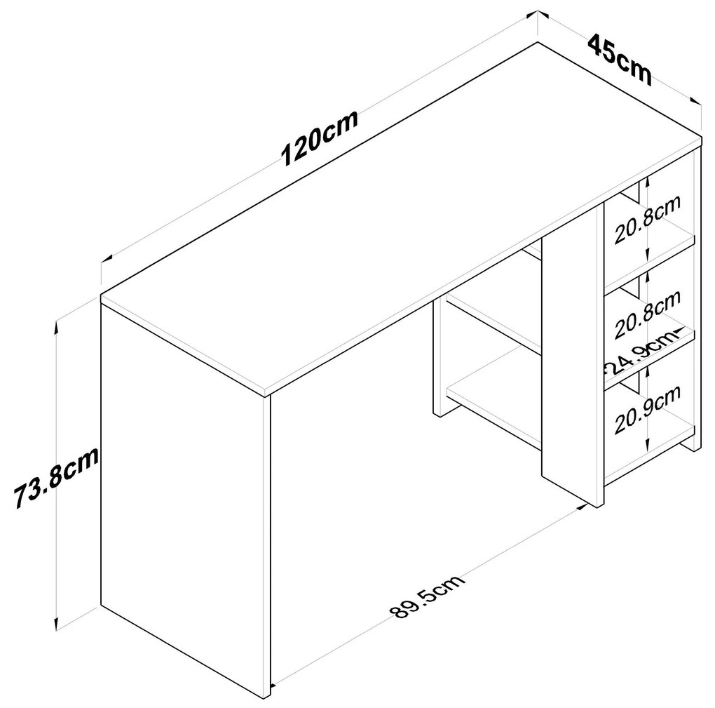 PC asztal Sikine 1 (dió + antracit) . 1094916