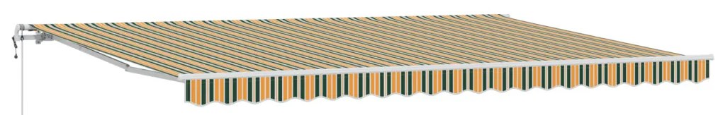 Automatikus Behúzható Napellenző Zöld és Sárga 500x300 cm