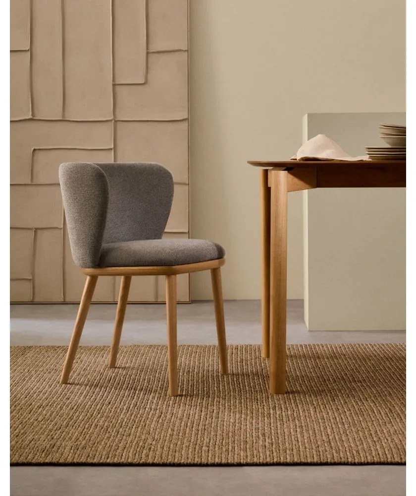 Világosbarna kárpitozott étkezőfotel Ciselia – Kave Home