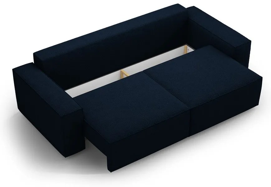 Sötétkék buklé kinyitható kanapé 247 cm Jodie – Micadoni Home