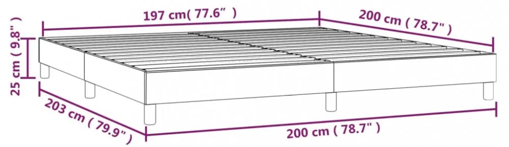 tópszínű szövet ágykeret matrac nélkül 200 x 200 cm
