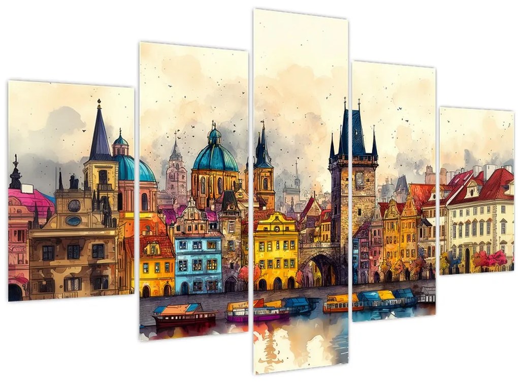 Kép - Ősz a festett városban (150x105 cm)