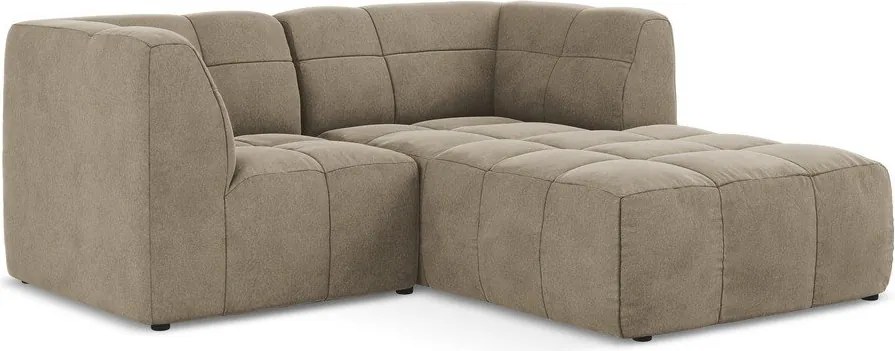 Barna bársony sarokkanapé (jobb oldali-heverő résszel) Aloha – Makamii