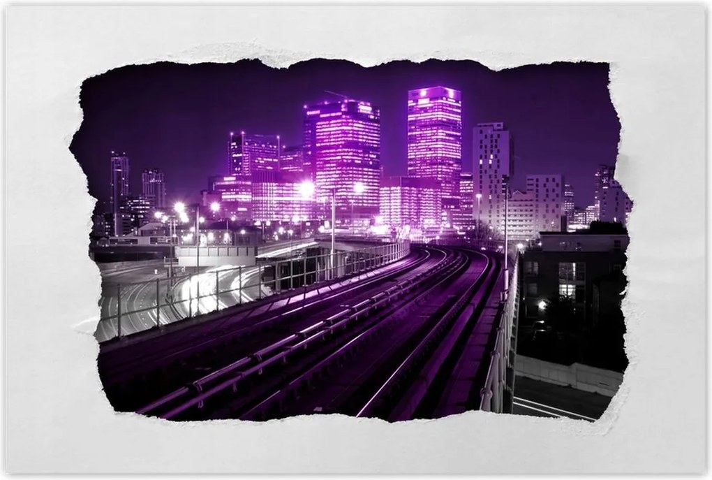 Poszterek 60x40 Lila felhőkarcolók