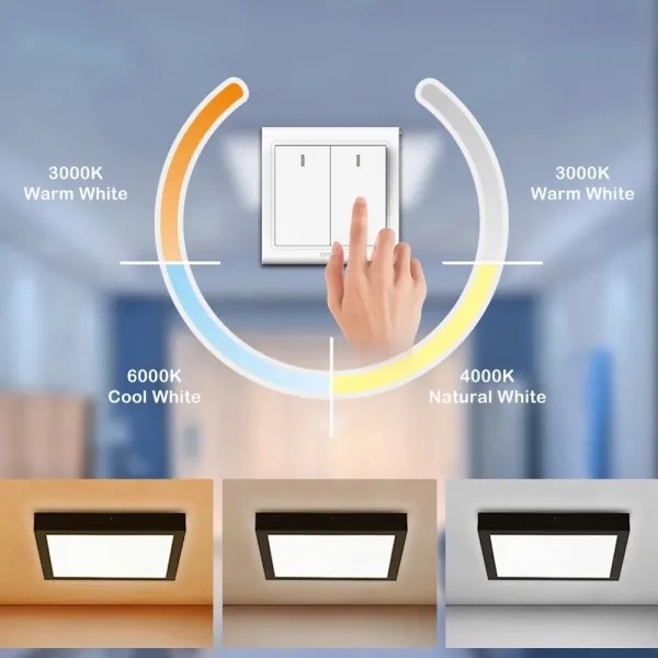 Brilagi - LED Fürdőszobai lámpa FRAME LED/24W/230V 3000/4000/6000K IP44 fekete