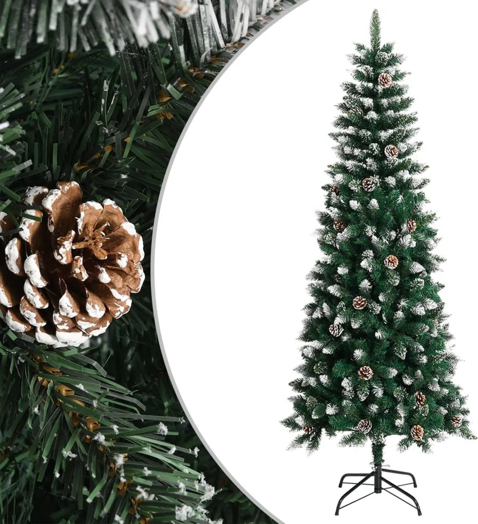 vidaXL zöld PVC műkarácsonyfa állvánnyal 210 cm