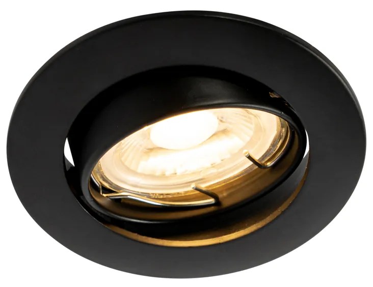 Edu - 12 darab fekete GU10 35 mm-es beépíthető spotlámpa szett