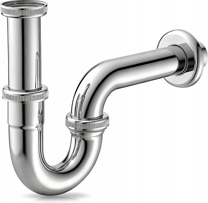 Mosdó cső lefolyó szifon konyha fürdőszoba fém króm