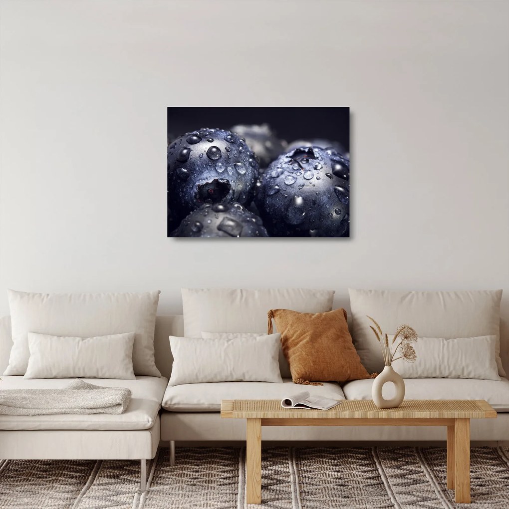 Vízcseppekkel ellátott gyümölcs képe (üvegen) (70x50 cm)