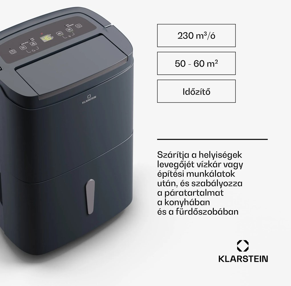 Klarstein DryFy Pro Connect Smart, Párátlanító, WiFi, Kompresszor, 30l/d, 25-35 m²
