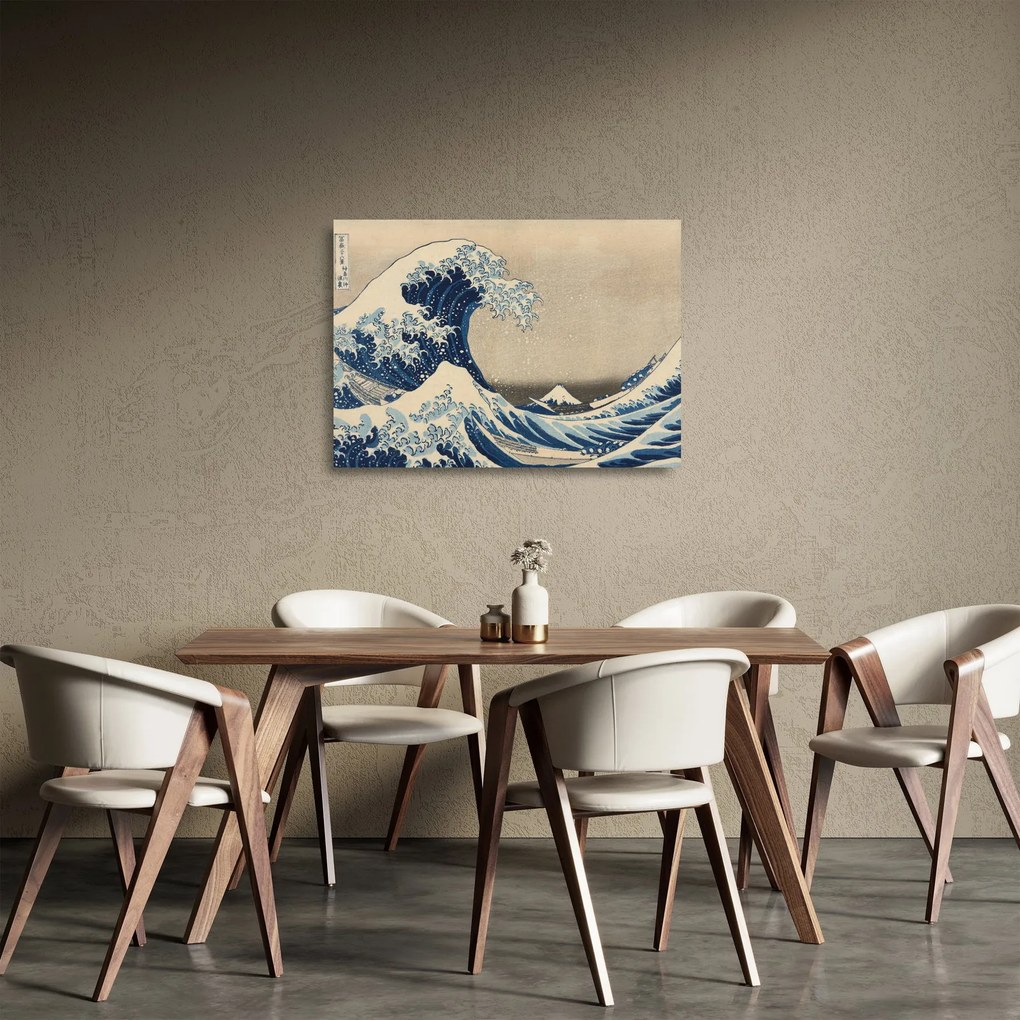 Üveg kép - Katsushika Hokusai, Under the Wave off Kanagawa, reprodukciók (70x50 cm)