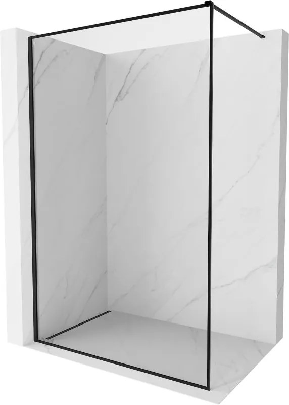 Mexen Kioto-F zuhanyfal Walk-in kerettel 110 x 202 cm, átlátszó 8 mm, fekete - 800-110-104-70-00