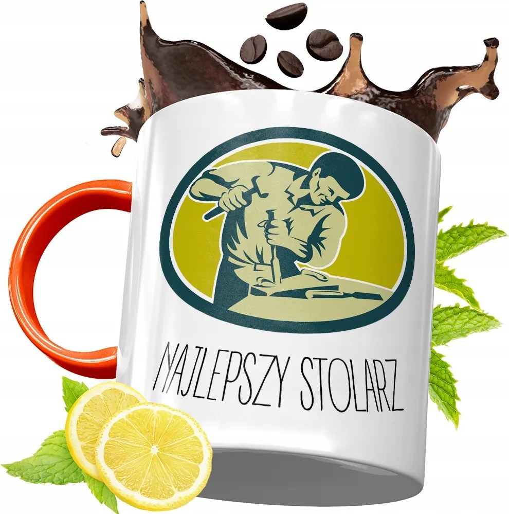 Narancssárga Bögre Asztalos Ácsoknak Ajándék fényképes nyomattal