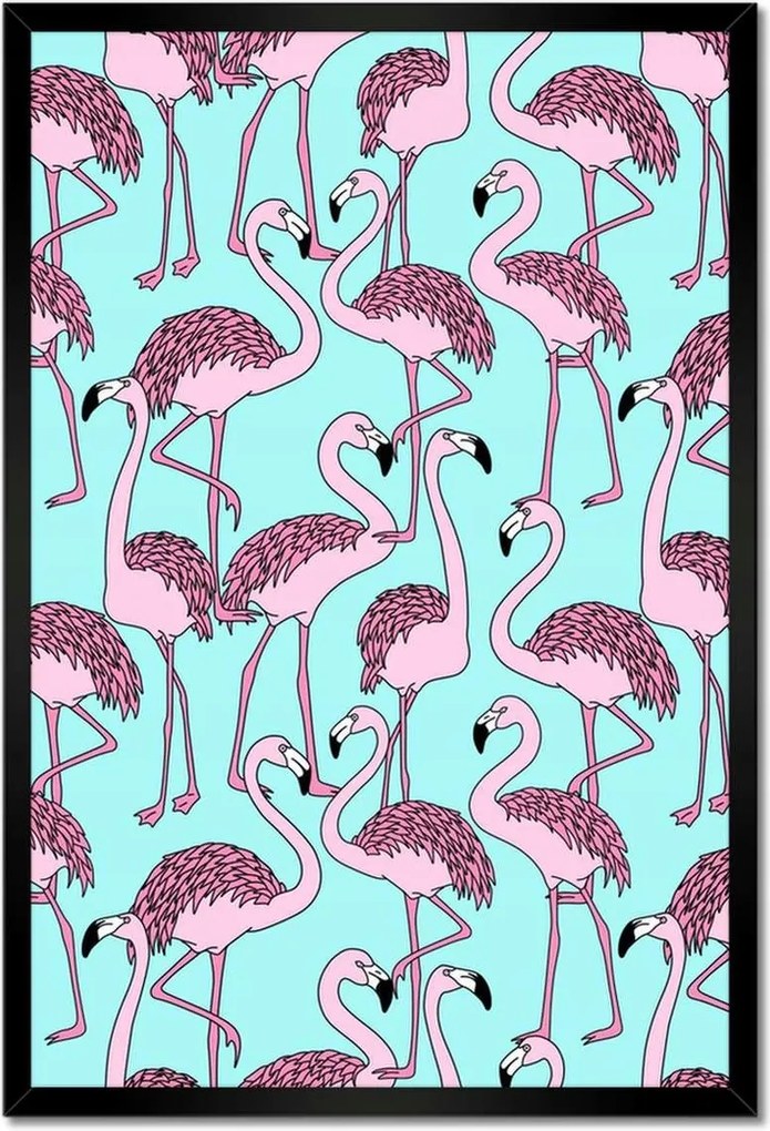 Poszter keretben 40x60 Rózsaszín Flamini Flamingo