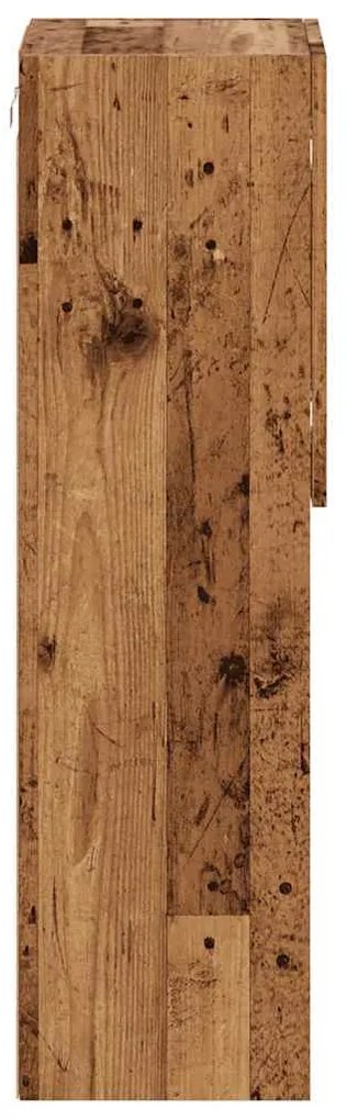 2 db antik fa színű TV-szekrény LED-lámpákkal 30,5x30x102 cm