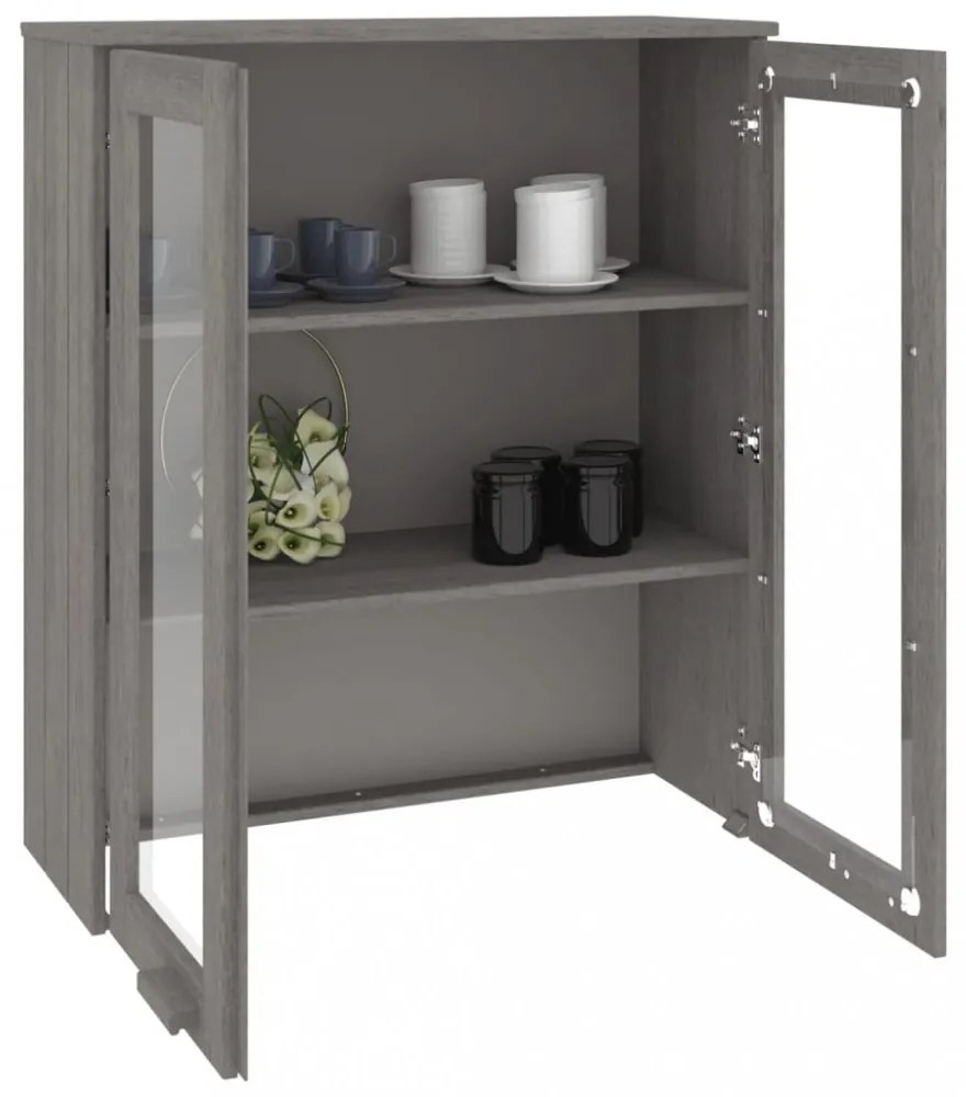 HAMAR világosszürke tömör fenyőfa felső szekrény 85x35x100 cm