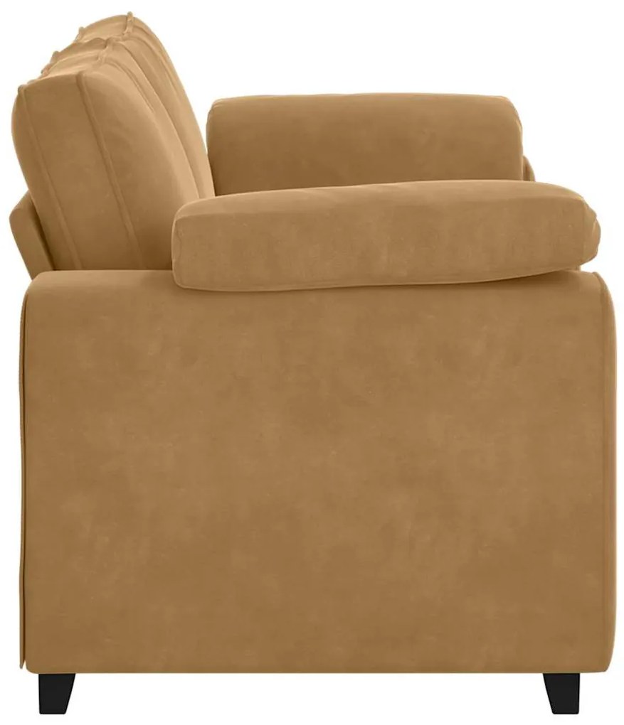 barna bársony loveseat kanapé 140 cm