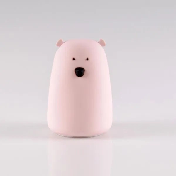 LED RGB gyerek érintős lámpa BEAR LED/0,8W/5V rózsaszín + USB