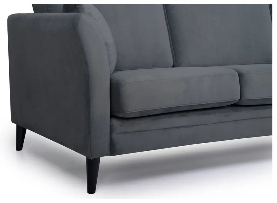 Eden szürke bársony kanapé, 237 cm - Scandic