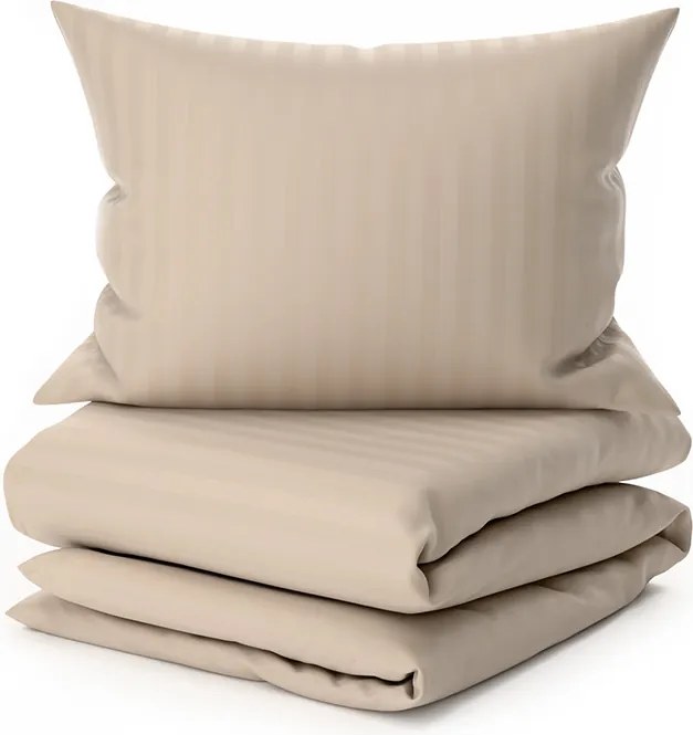 Mikroszálas hotel ágynemű JASMINE PURE cappuccino - 2 cm csíkos Ágyneműhuzat mérete: 70 x 90 cm | 140 x 200 cm