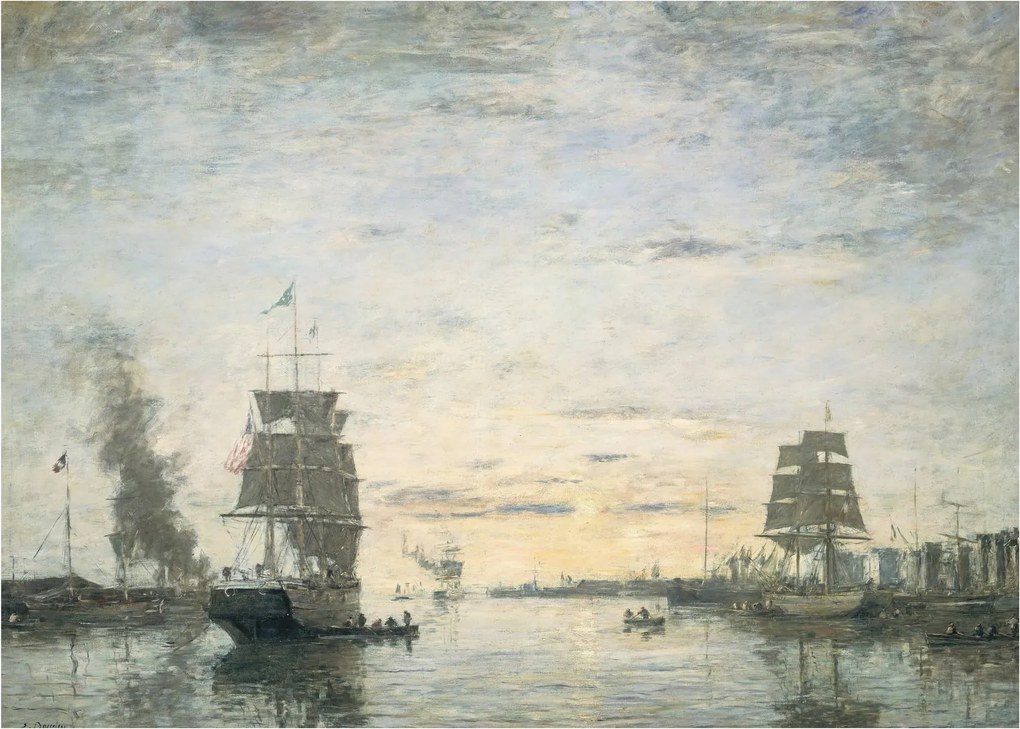 Kép - Eugène Boudin, Entrance to the Harbor, Le Havre, reprodukciók (70x50 cm)