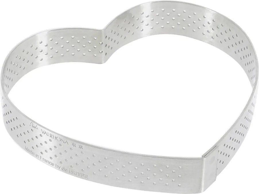 De Buyer 3099.51 perforált tortakeret Szív 12 cm,rozsdamentes acél, 12 cm