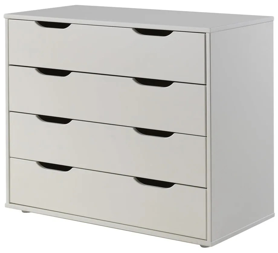 Fehér borovi fenyő ágyneműtartós galéria gyerekágy ágyráccsal 90x200 cm Scott – Vipack