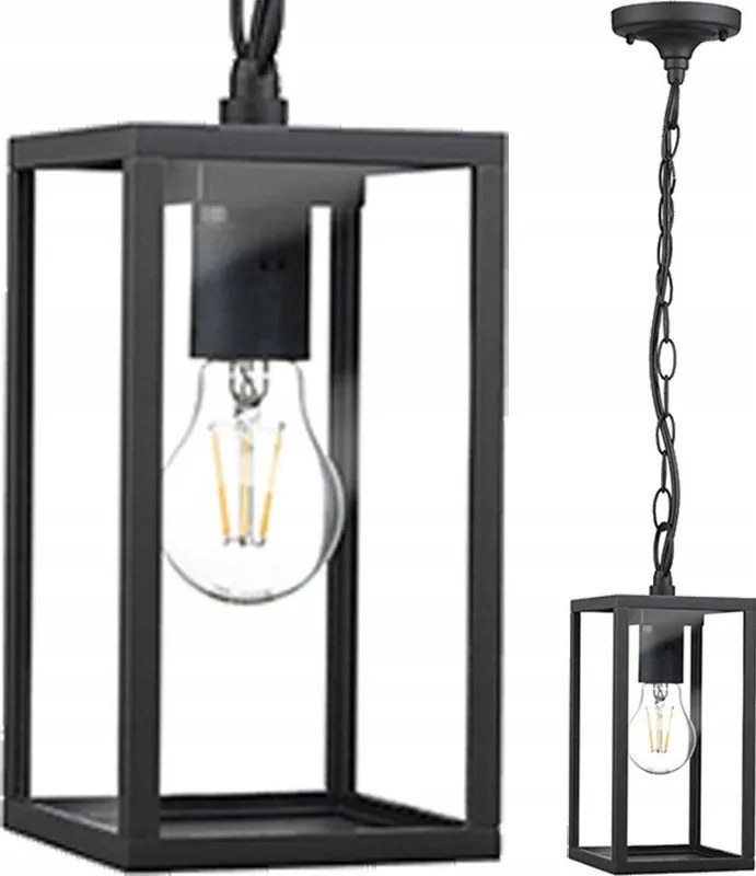 Kerti Függőlámpa Kültéri Homlokzati E27 Lámpa Sötétszürke