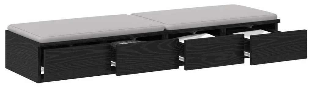 Ágyfiókok fiókkal Musta tammi 120 x 36.5 x 16.5 cm Faanyag