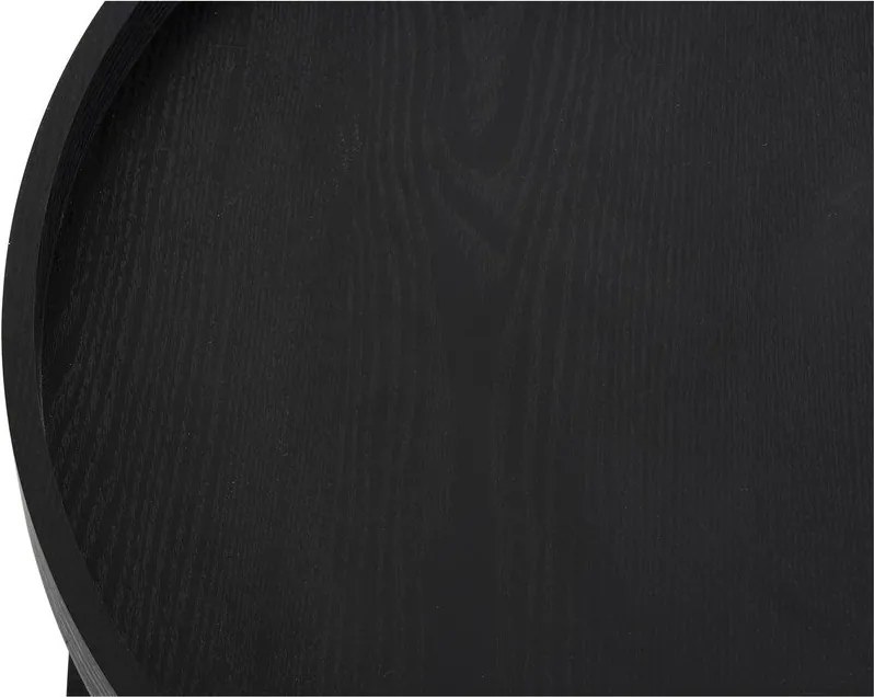 Fekete kerek dohányzóasztal tölgyfa dekorral ø 64 cm Hagen – Bonami Essentials