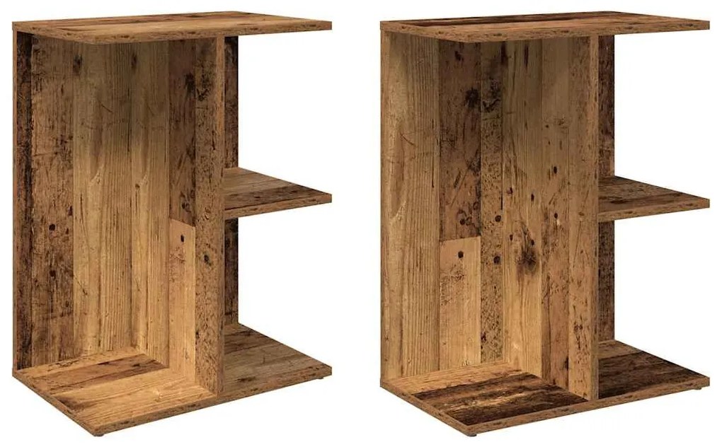 Éjjeliszekrények 2 db régi fa 46,5x29x61 cm gépelt fa