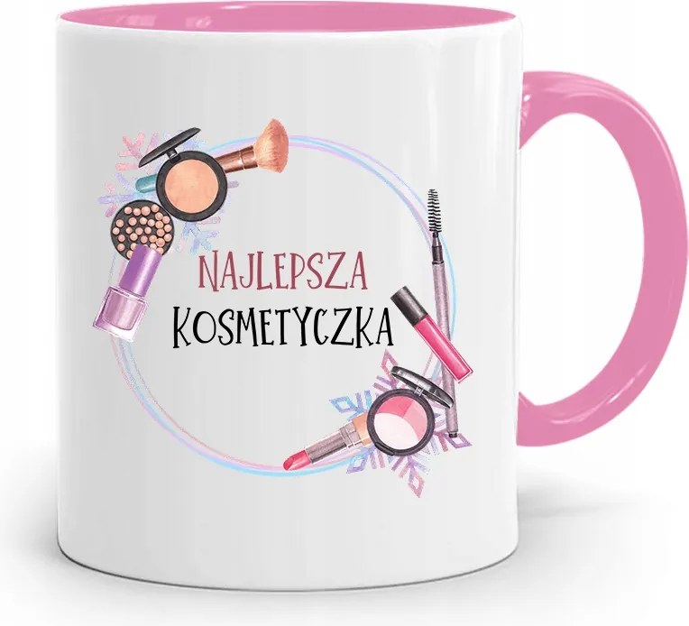 Rózsaszín Bögre Kozmetikusnak A Legjobb Kozmetikai Táska fényképes nyomtatással