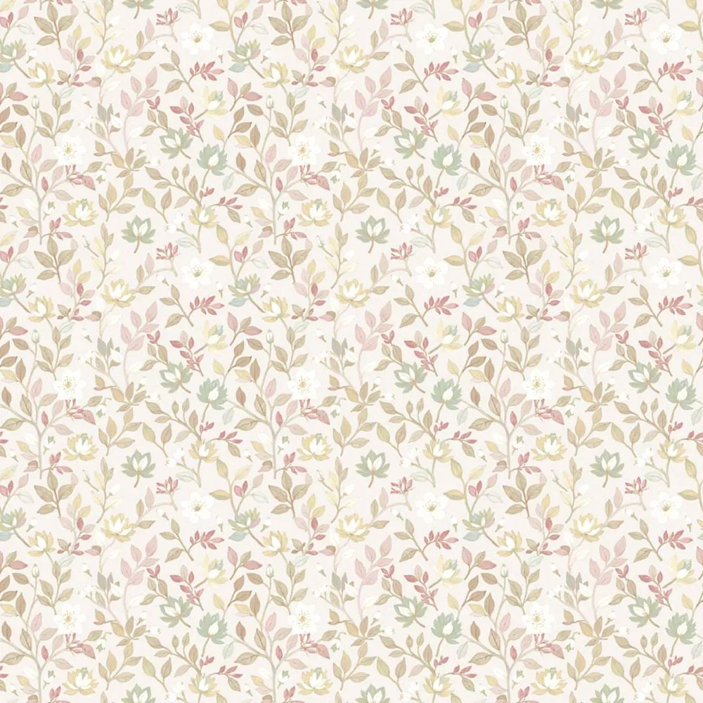Parato Cristiana Masi Blooming Garden 11 Lilia bézs-mályva leveles vlies tapéta – 8351