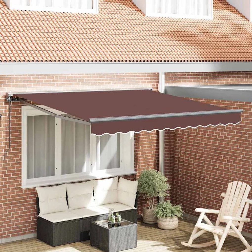 Behúzható napellenző Barna 300x250 cm szövet