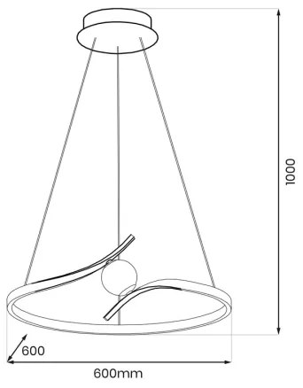 LED Csillár zsinóron PERLA LED/34W/230V fekete