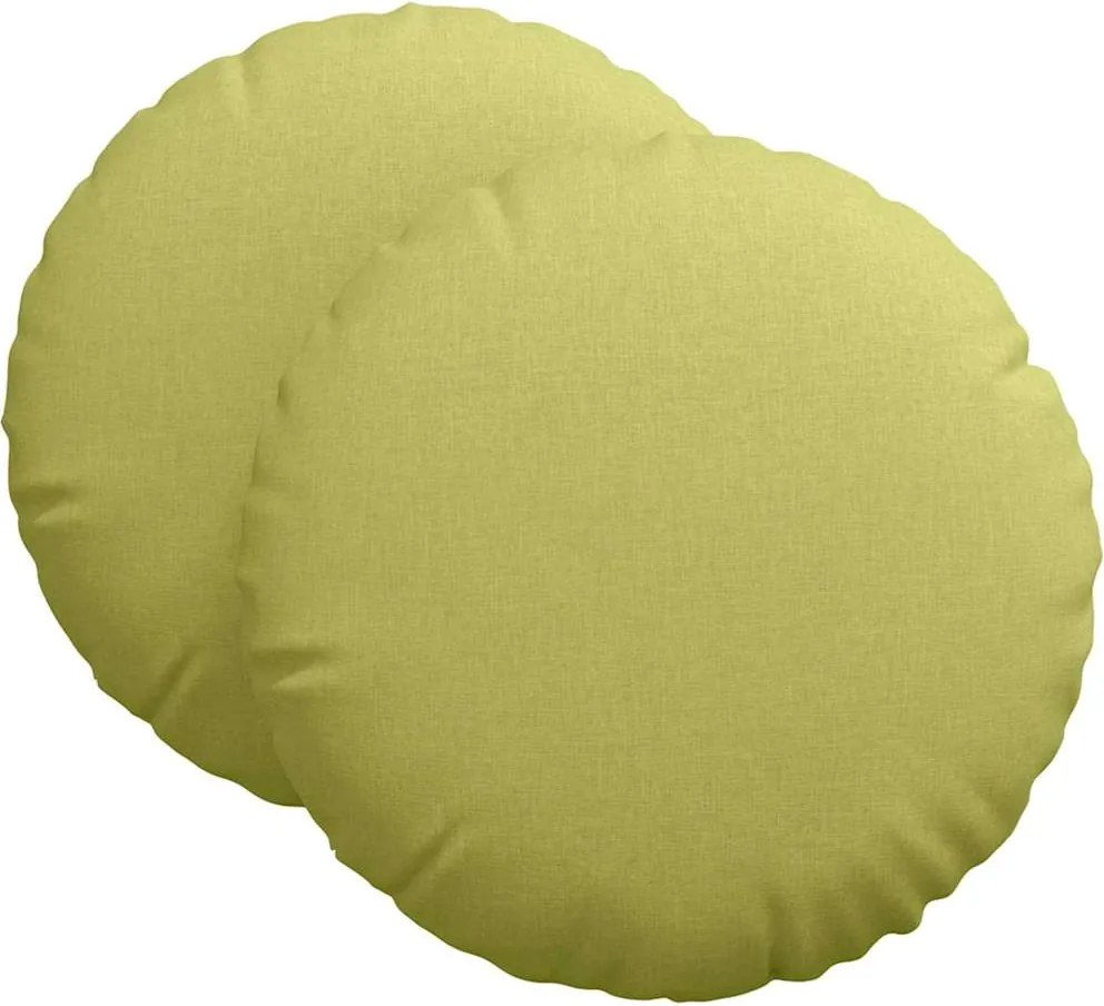 vidaXL Ülőpárnák 2 pcs Világos zöld Ø60 x 21 cm szövet