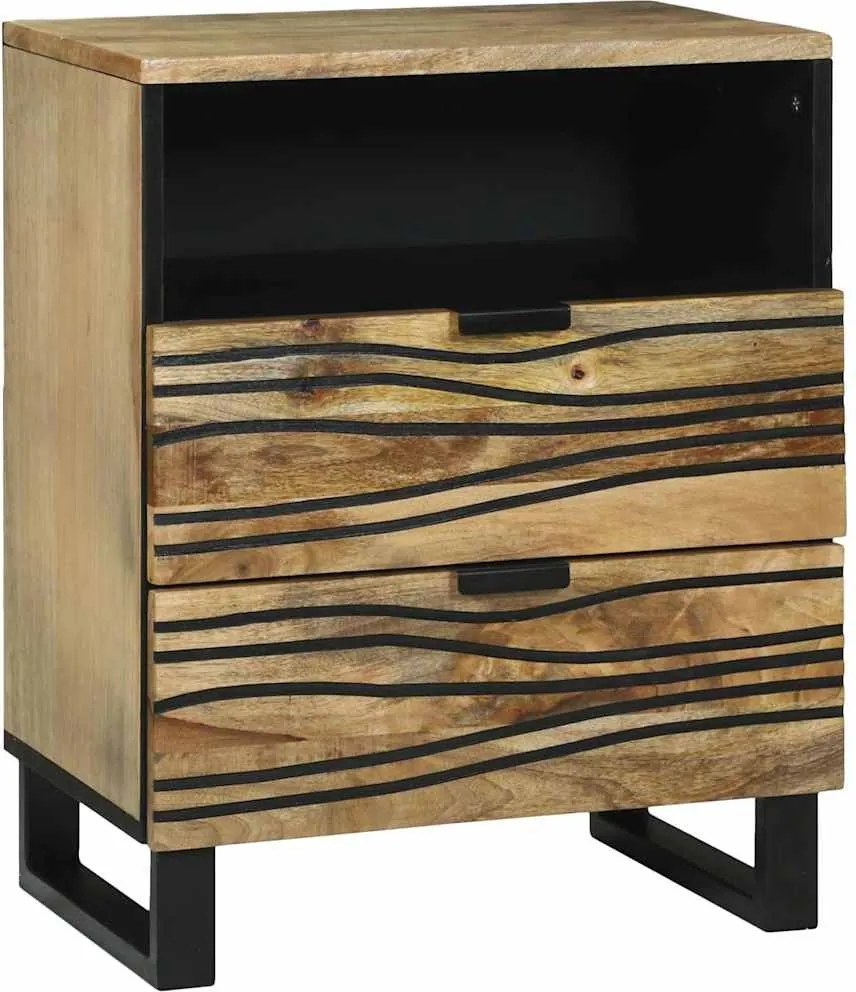 vidaXL Éjjeliszekrény fiókkal Barna 50 x 33 x 62 cm Tömör akácfa