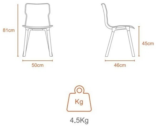 Duo wood Carrara szék 50,3 x 46,3 x 80,9 cm