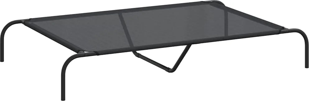 vidaXL fekete textilén és acél emelt kutyaágy 130x80x20 cm