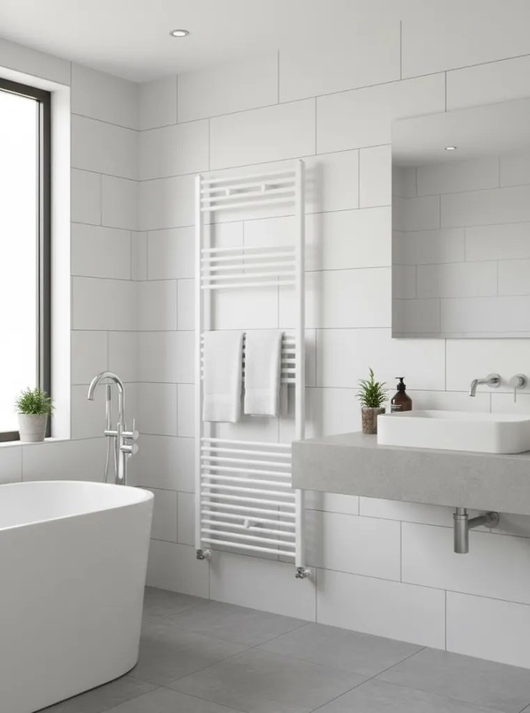 Viva Platinum Therm törölközőszárító radiátor - ÍVES - fehér - 600 x 1800 mm