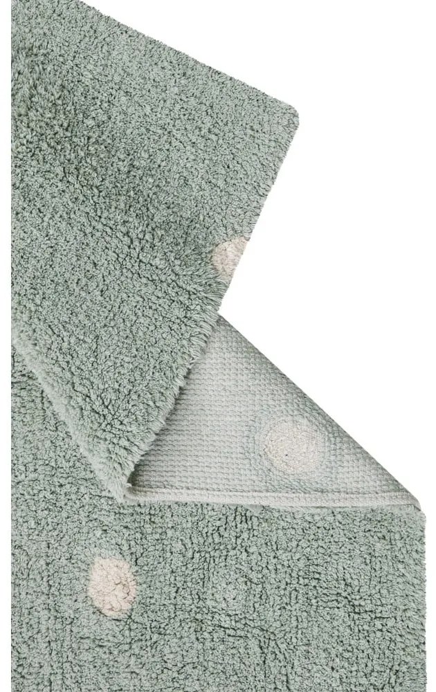 Mentazöld mosható kézi szövésű pamut gyerek szőnyeg 100x150 cm Mini Dot Blue Sage – Lorena Canals