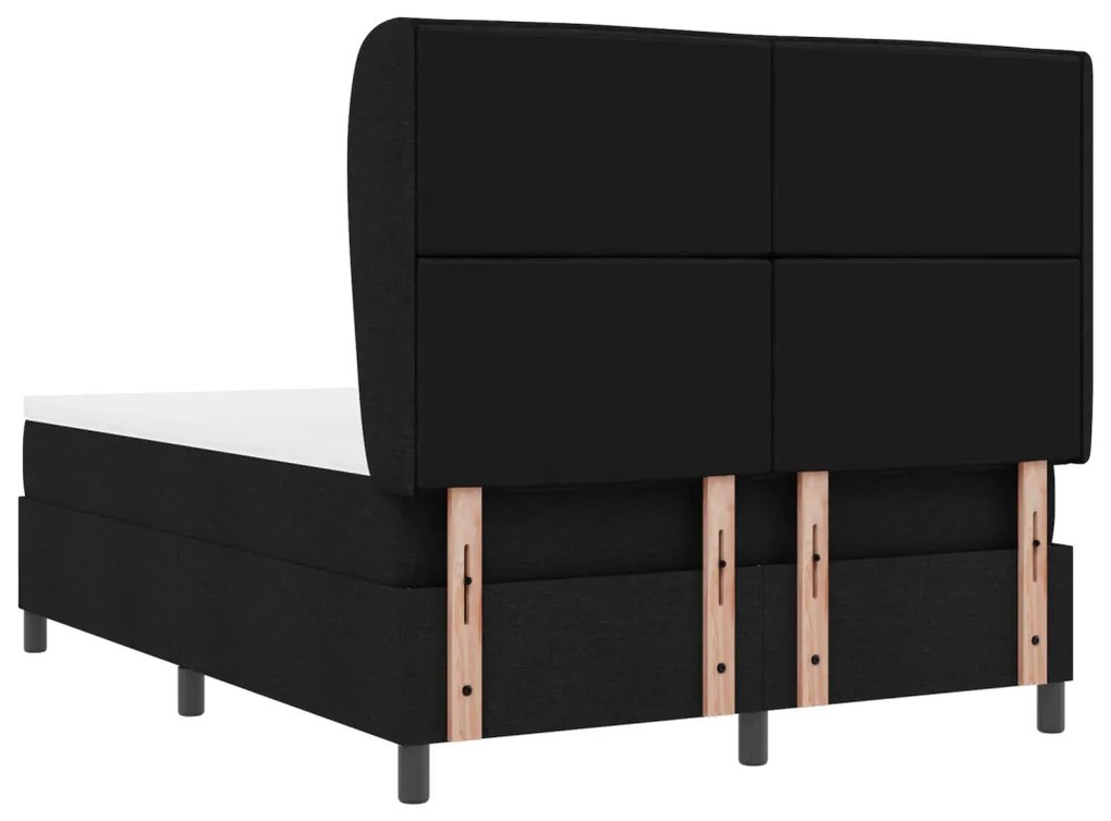 Boxspring Ágy Mattal Fekete 160x200 cm Szövet