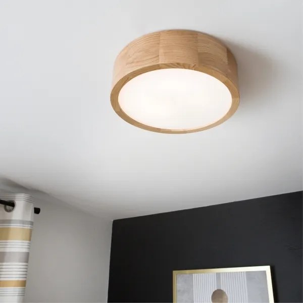 Mennyezeti lámpa OAK 1xE27/60W/230V, tölgy, átm. 27,5 cm
