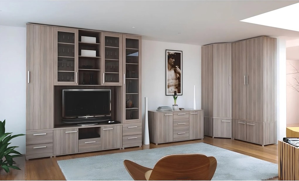 Kétfiókos komód, DTD laminált, sonoma tölgyfa, DUNAJ 8