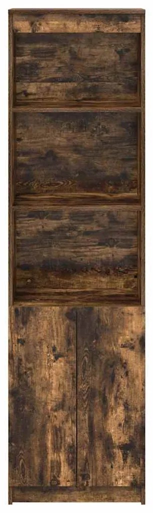 füstös tölgy színű szerelt fa magasszekrény 50x35x180 cm