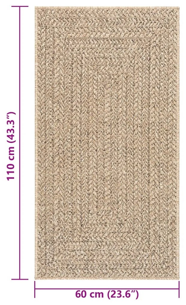 ZIZUR juta hatású beltéri és kültéri szőnyeg 60 x 110 cm