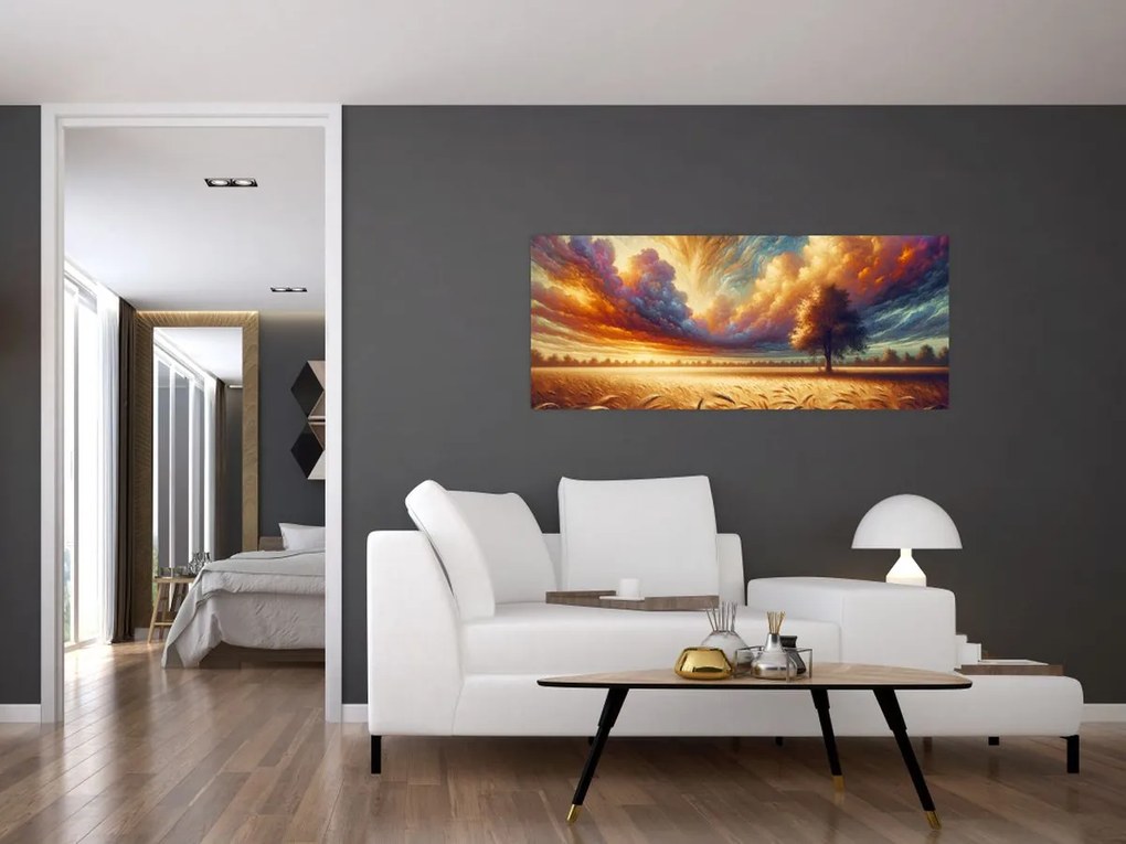 Kép – Fa a mezőn (120x50 cm)