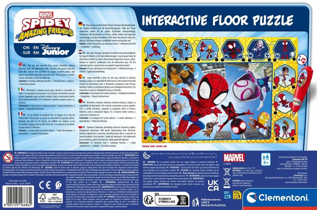 Pókember Spidey and Friends interaktív 24 db-os puzzle Clementoni