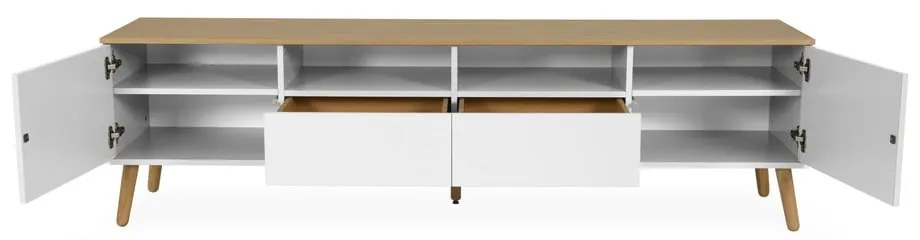 Dot fehér TV-állvány tölgyfa dekorral, szélesség 192 cm - Tenzo