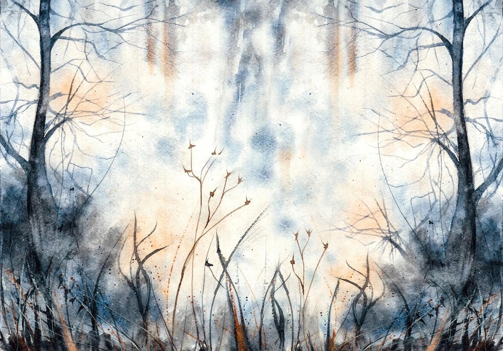 Fotótapéta Erdő A Ködben fák hegyek kilátás 254 x 184 14035ve4